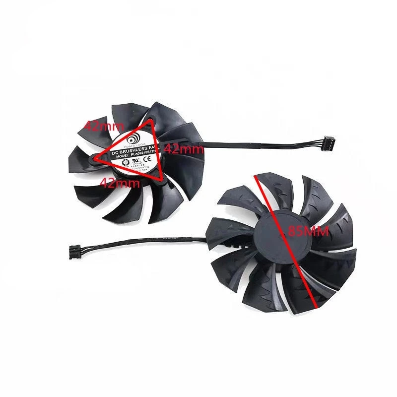 PLD09215B12H 4Pin DC 12V 0.45A 4Pin RTX 2070S GPU Cooler dla kolorowych RTX2070S 2080 2080Ti iGame wentylator karty graficznej, 2 szt.