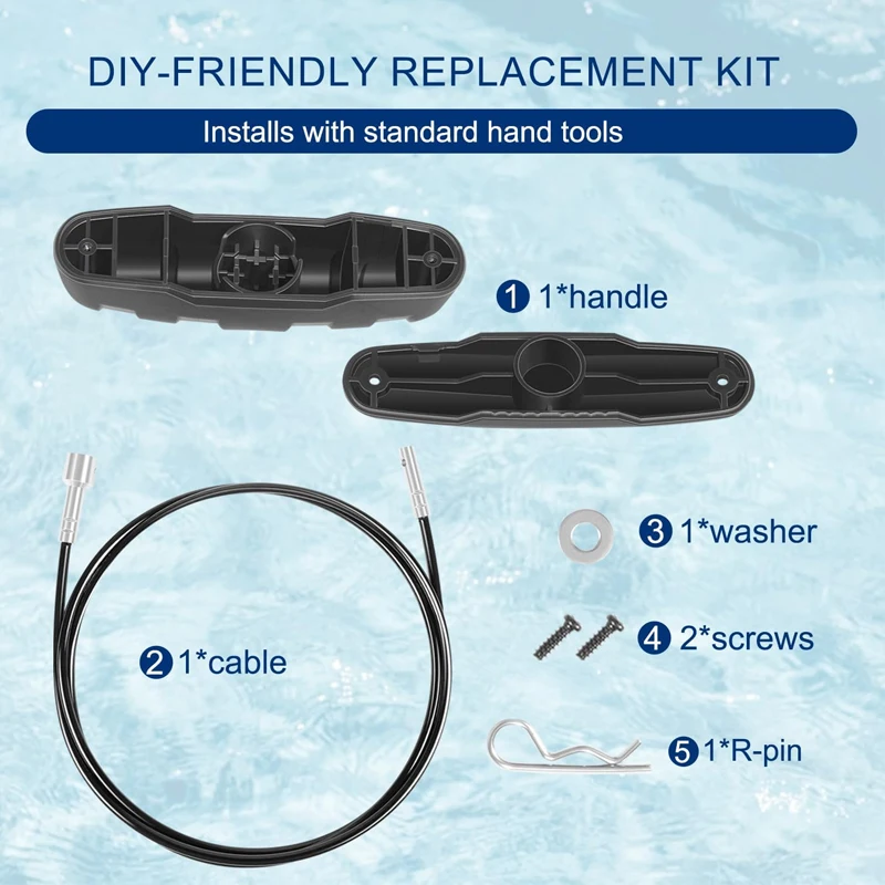 poignee-de-tirage-pour-bateau-et-ensemble-de-poignee-de-deverrouillage-de-direction-avec-cable-de-remplacement-pour-moteur-de-peche-a-la-traine-garmin-force-a-montage-sur-le-mat-avant-–-010-12832-30