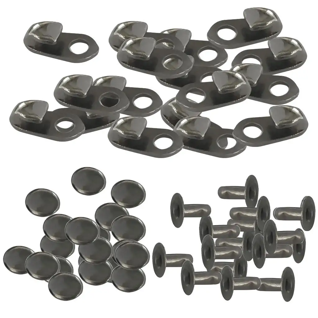 20 Set Perlengkapan Renda Kait Boot dengan Gesper Perbaikan Memanjat Paku Keling