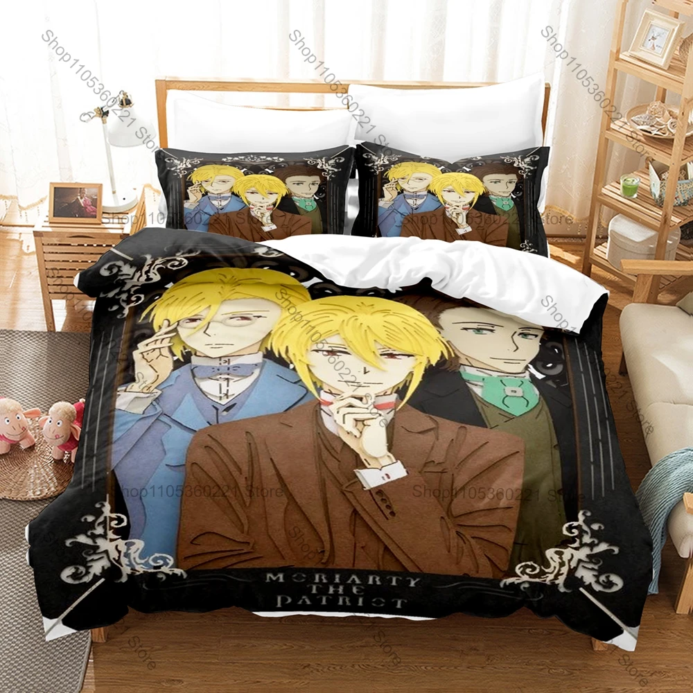 

Popular Victorian Mystery Anime Moriarty the Patriot Bedding Set 1 Duvet Cover + 2 Pillowcases HD Digital Print Bed Linen