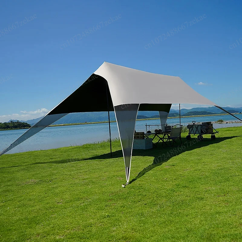 Guyline-Free Blackout Canopy, Oxford Fabric UV Protection Camping Shade