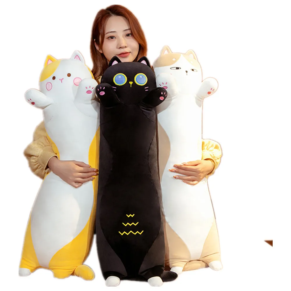 

130cm Kawaii Soft Long Cat Pillow Stuffed Plush Toys Nap Pillow Home Comfort Cushion Boy Girl Birthday Gift Cute Plushies