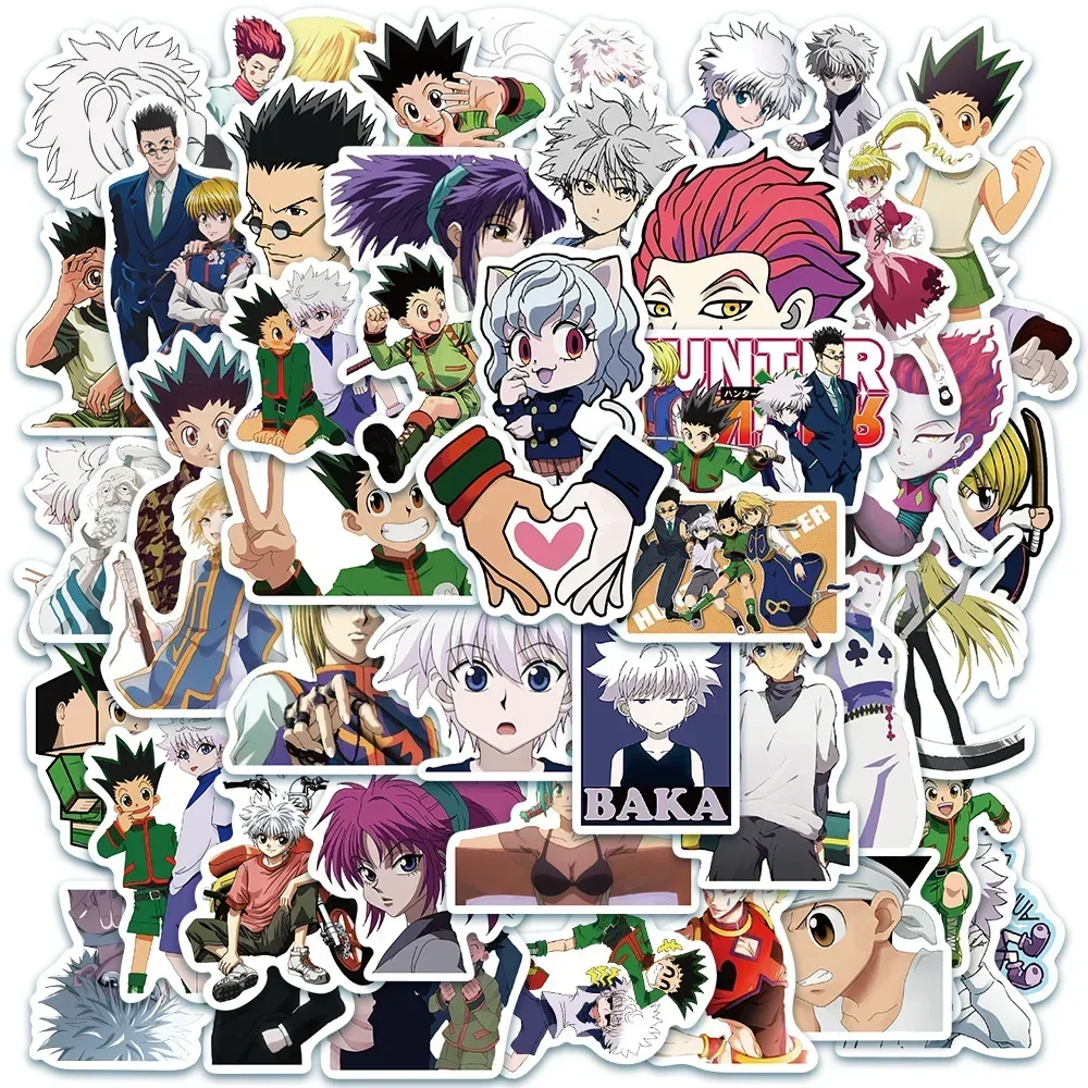 50pcs Hunter X Hunter Stickers Anime Decals DIY Decoration Waterproof Sticker Cute Laptop Skin Kawaii Phone Case