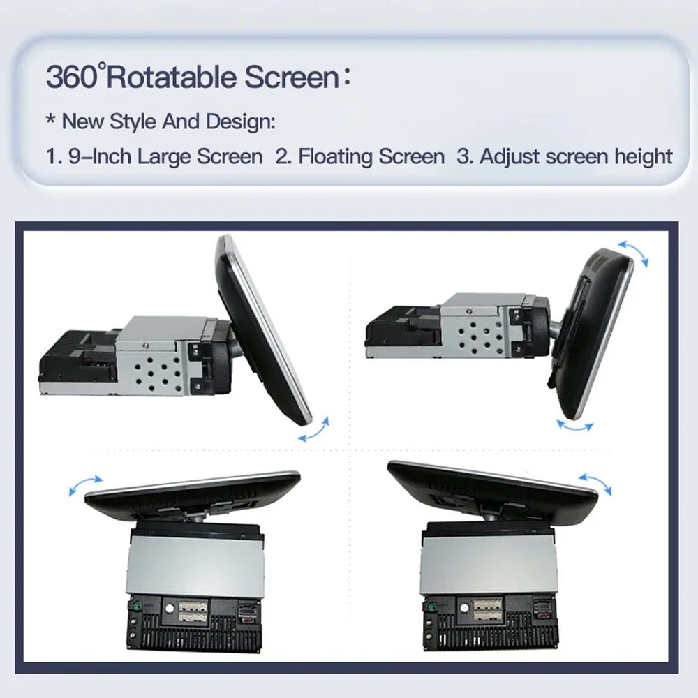 LELV 360 Rotatable 9 10“ Car Radio For Universal Car Multimedia Player Stereo 1DIN Video Carplay Head Unit 4G