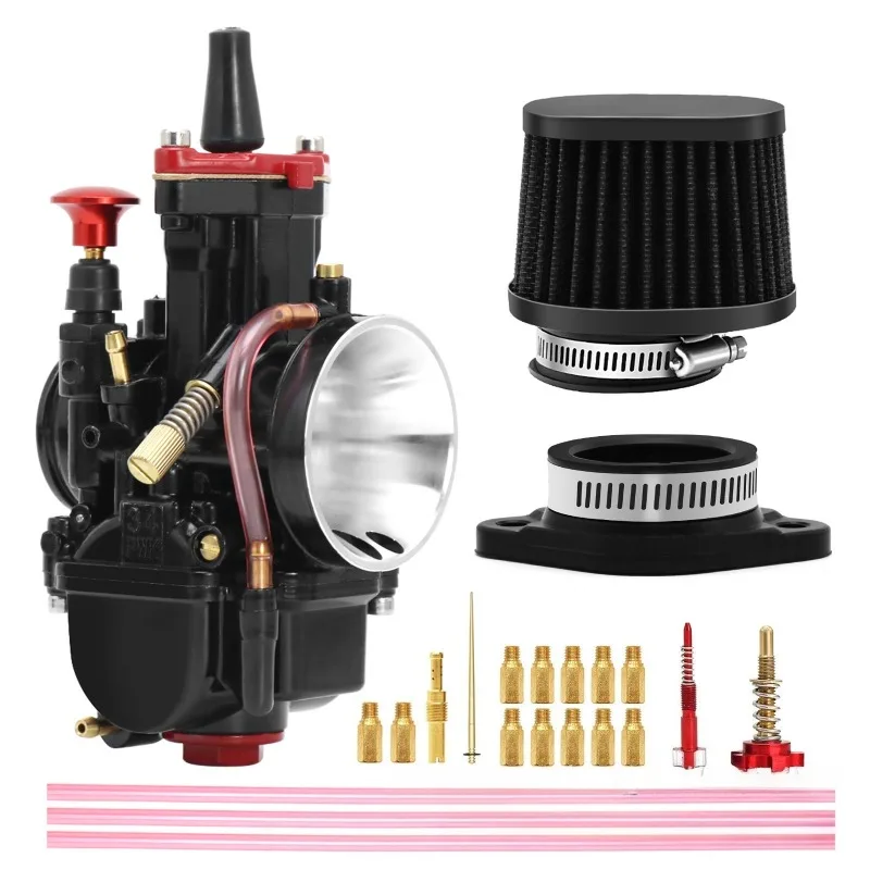 PWK21 24 26 28 30 32 34mm Black Motorcycle Carburetor Air Filter Set