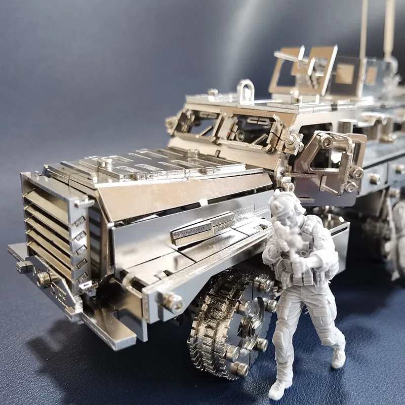 DIY Steel Monster Cougar Anti-mine Ambush Vehicle Metal Assembly Model High-difficulty Car Assembly Toy Puzzle 3d Fidget Toys