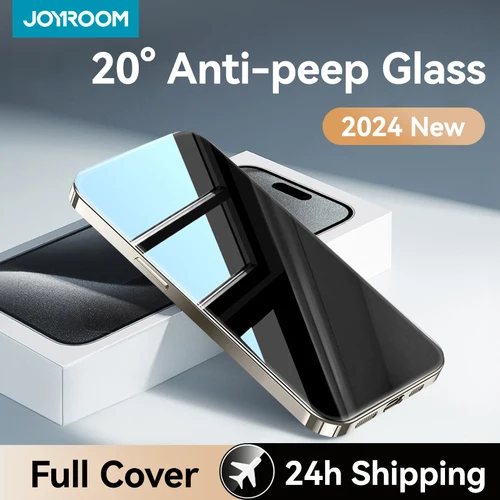 Joyroom 프라이버시 스크린 보호대 유리, 20 ° 안티 스파이 유리, 아이폰 16, 15, 14, 13, 12 프로 맥스, 1 개, 2 개 