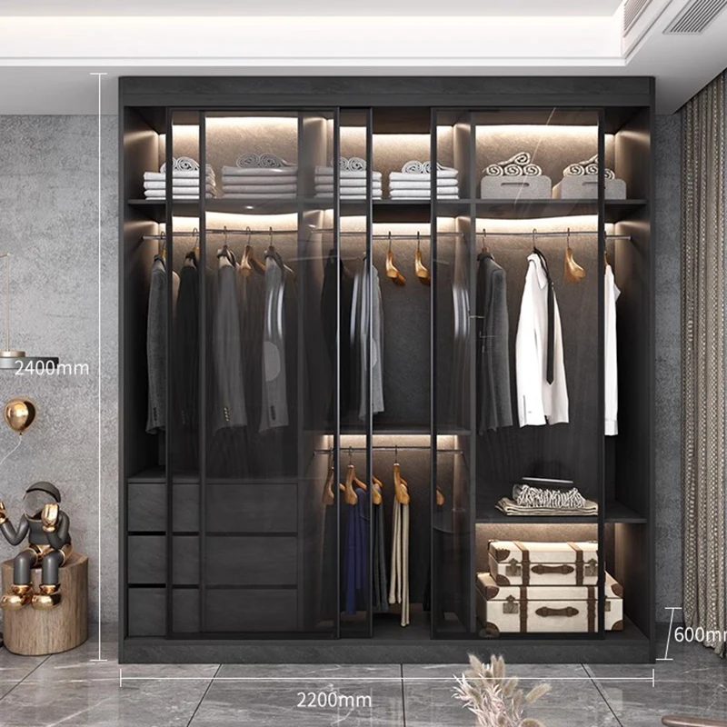 Partisi Lemari Ruang Tamu Kamar Tidur Kabinet Penyimpanan Plastik Lemari Pakaian Kain Nordic Modern Guarda Roupa Perabot Hotel