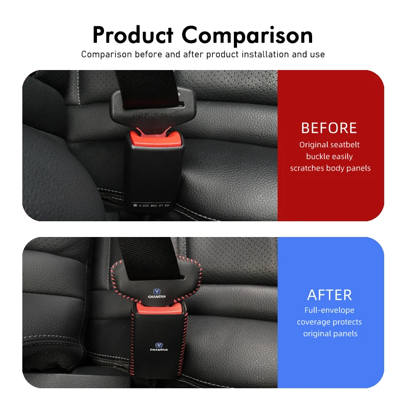 2pcs Car Seat Belt Buckle Clip Anti-collision Protector Cover For Changan CS35 CS55 CS15 CS85 CS95 CX70 CX20 EADO RAETON