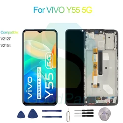 For VIVO Y55 5G Screen Display Replacement 2408*1080 V2127, V2154 For VIVO Y55 5G LCD Touch Digitizer