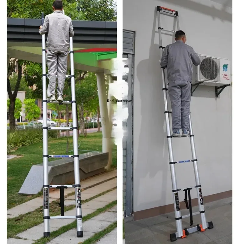 Aluminum Alloy Telescoping Ladder Extension Heavy Duty Foldable Staircase Stepladder for Home Use