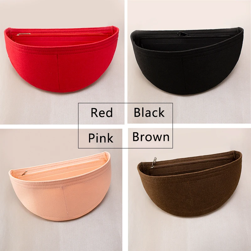 TINBERON Fits For Luxury Waist Bag Liner Bag Thicken Felt Cloth Travel Insert Cosmetic Bag Women Makeup Storage Organize Bags