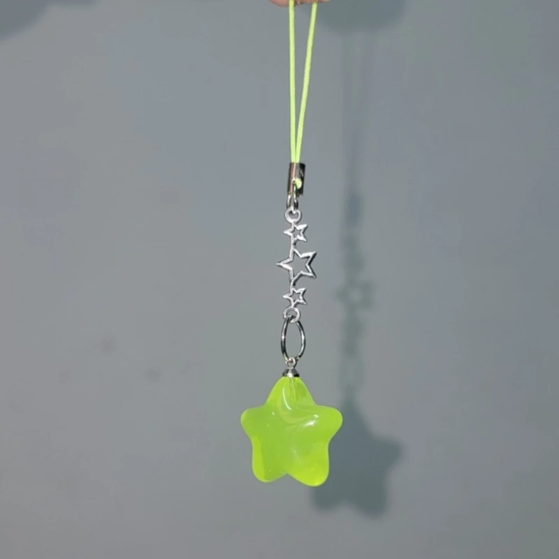 Bunter fünfzackiger Stern-Kristallperlen-Schlüsselanhänger-Anhänger, Hängeetiketten, Legierung, Schmuck, Halskette, DIY-Zubehör – Detail 5