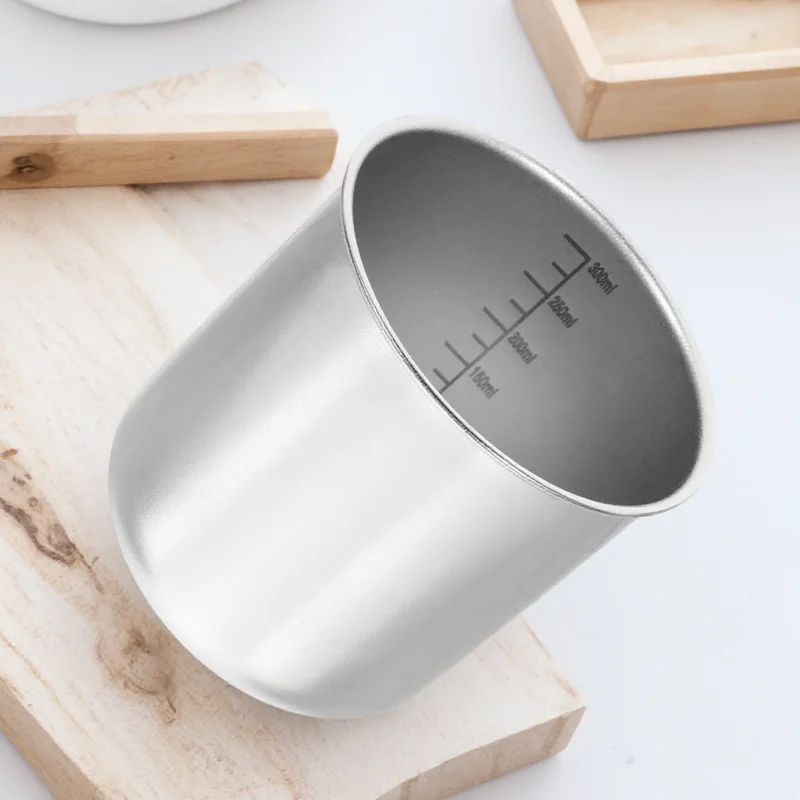 

Stainless Steel Rice Cup With Scale Large Capacity Kitchen Tool Household Use Food Grade Container Multipurpose Holder
