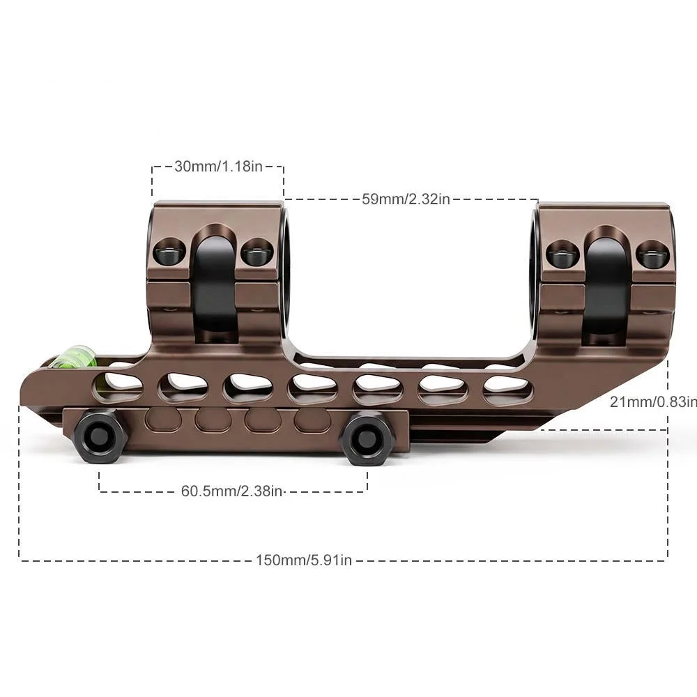WestHunter Cantilever Picatinny Scope Mounts 25.4mm/30mm Tube Optical Sights Rings 20mm Rail Mount with Bubble Level