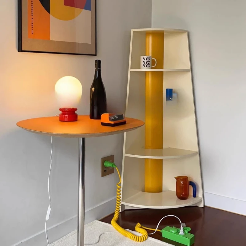 Korean Corner Shelf Fan Triangle Shelf Bookshelf Living Room Bedroom Corner Storage Rack Floor Cabinet