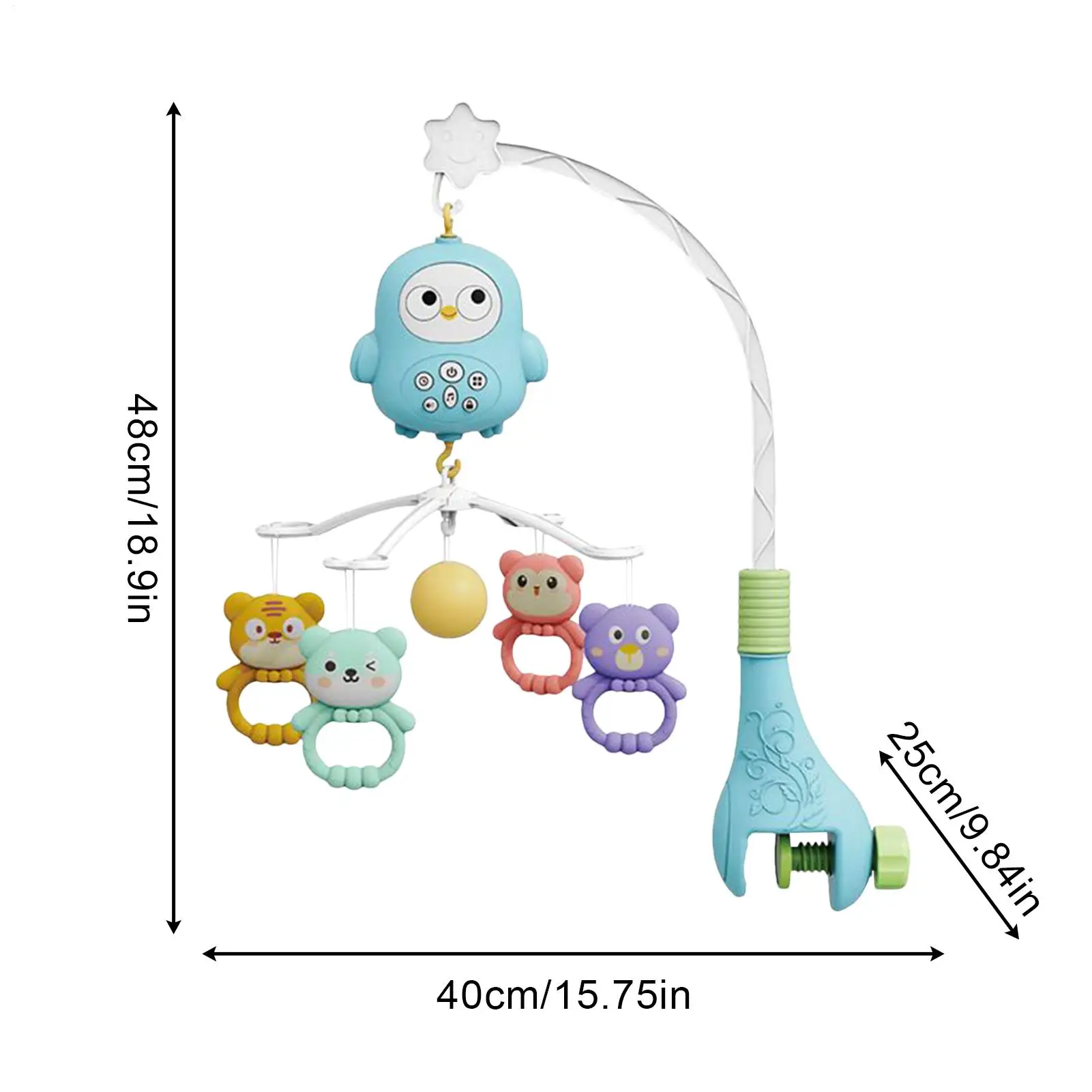 Remote Control Musical Baby Crib Mobile toy with Lights Music Projection for Infants Crib Toys for Newborn Baby Mobile for Crib