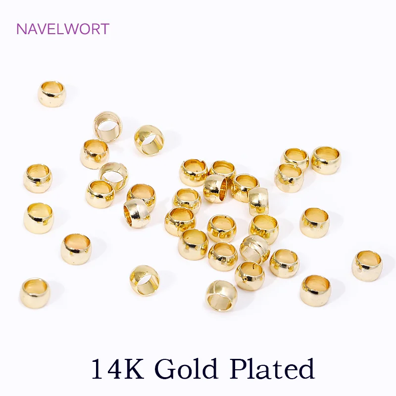 18K vergoldete 1,5/2/2,5/3/4mm Quetschperlen Messing Kugel Crimp End Perlen für Schmuckherstellung Zubehör DIY Armbänder Zubehör – Detail 25