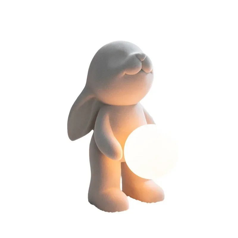 

Rabbit decorative table bedside lamp cute ren's room bedroom atmosphere sleep night light birthday gift high sense