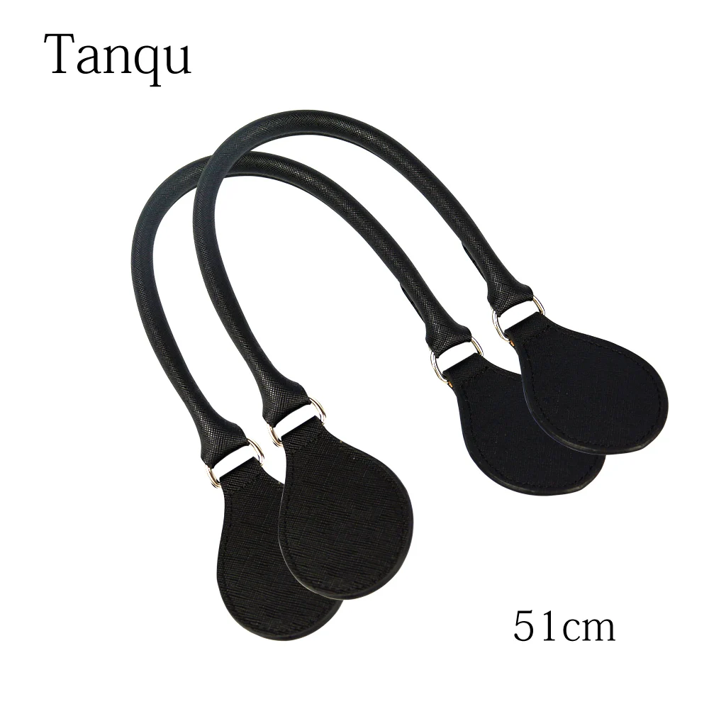 

TANQU Short Concise Round Leather Belt Handle with D Buckle Drops for Classic Mini Obag Basket Bucket O City Chic Handbag O Bag