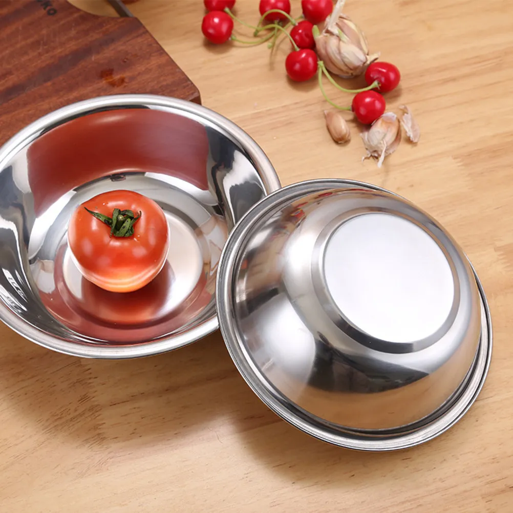 1Pcs Premium Thick Stainless Steel Mixing Bowl Flat Bottom for Stable Mixing Marinating Soup Seasoning and Food Prep