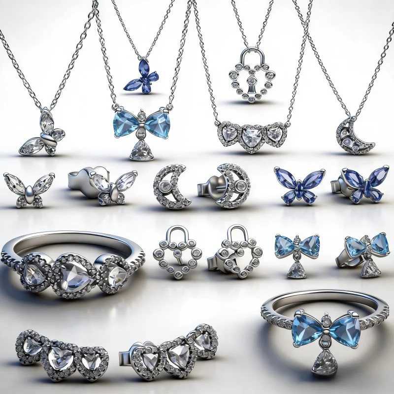 

Оригинальные подвески из стерлингового серебра 925 пробы, синий бант, бусины для женских колец, серег, ожерелий, браслетов, ювелирных украшений, подарок