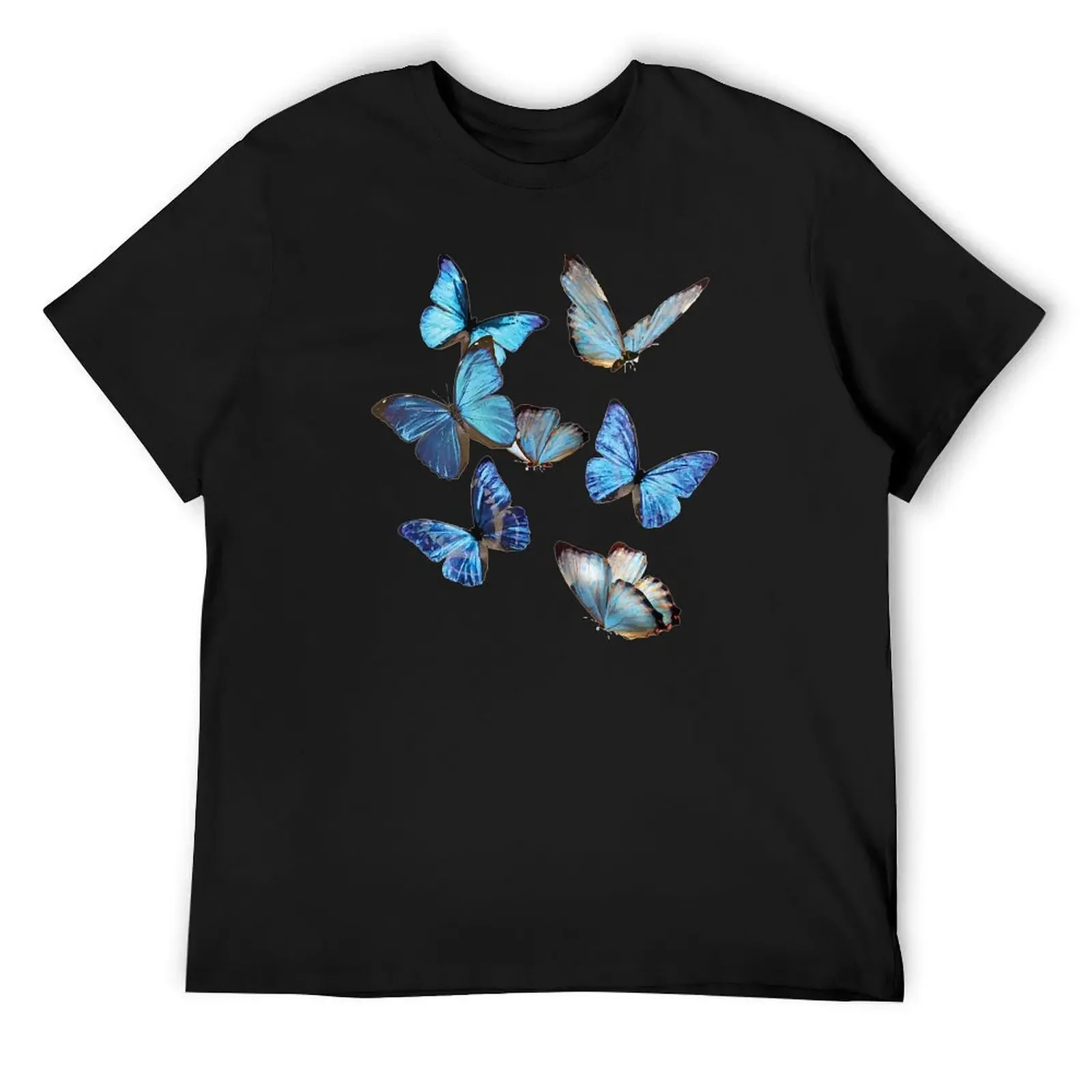 Blue Morpho Butterfly Swarm Lepidoptera Entomology T-Shirt quick-drying anime stuff t shirt men 100℅ cotton