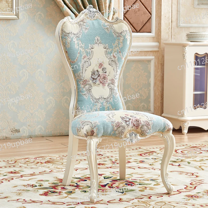 European Style Solid Wood Modern Dining Chairs Home Restaurant  Accent Chairs Comfortable Cafe Chairs