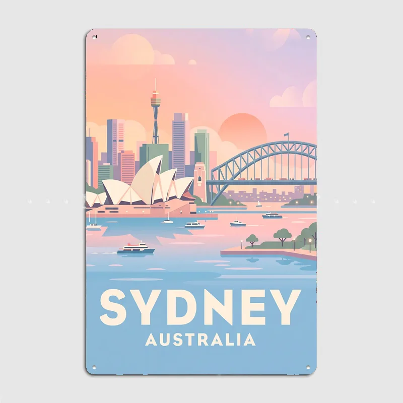 Sydney Australia Travel Metal Custom Sign Living Room Wall Indoor Decor Room Decoration Bedroom Posters Home Decor