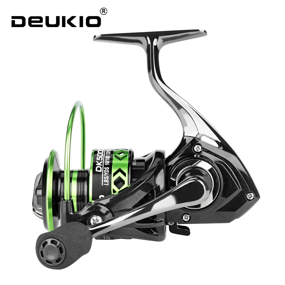 DEUKIO Spinning Fishing Reel Colorful Coating MAX Drag 12KG Gear Ratio 5.2:1 Sealed Bearing Metal Spool Rocker Saltwater