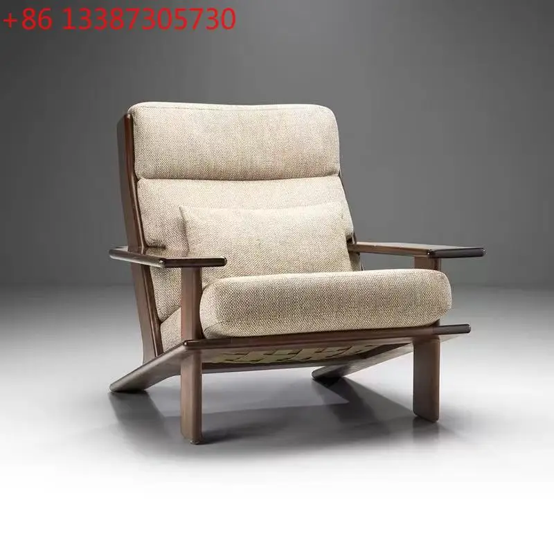 

Wabi Sabi Wind Sofa Chair Minimalist Black Walnut Solid Wood Art Single Chair