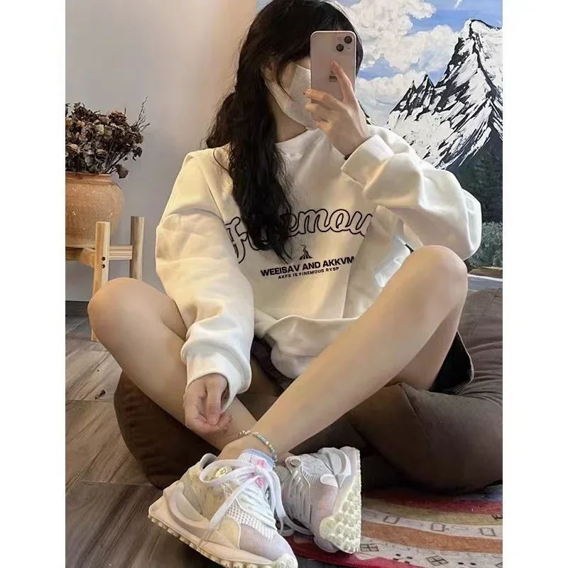 الرسومات قمصان رياضية Y2k امرأة متعددة الألوان الفراء بطانة بساطتها مرنة أنيقة سبليت محب الهيب هوب نصف البريدي الفتيات الموسمية #2