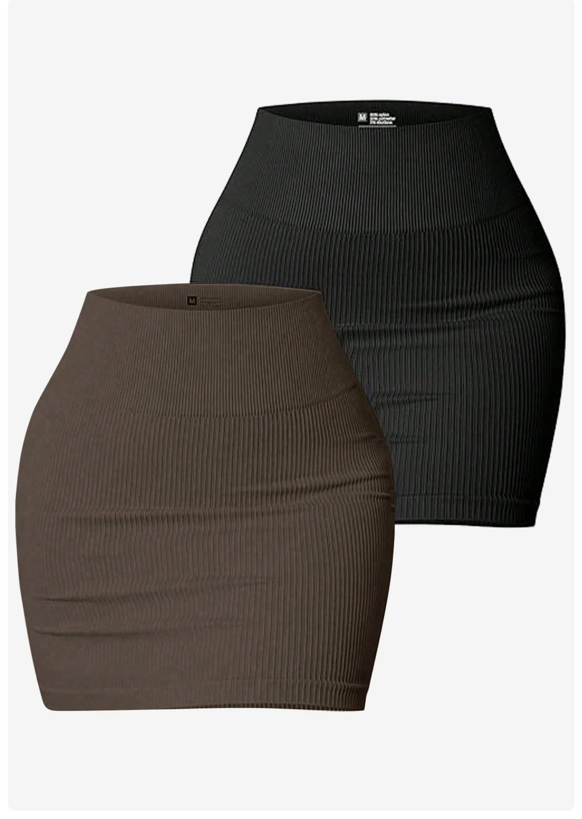 Damen Nahtloser Hochtaillierter Bodycon Minirock Gerippter Dehnbarer Yoga-Rock Lässiger Slim Fit Workout Sommer Po-Lift Kurzrock – Detail 8