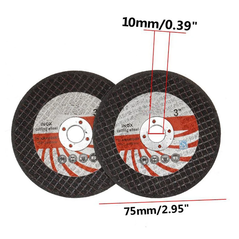 5pc 3inch 75*1.2*10 Hole Mini Cutting Disc Circular Resin Grinding Wheel Sanding Disc 75mm For Angle Grinder Steel Stone Cutting