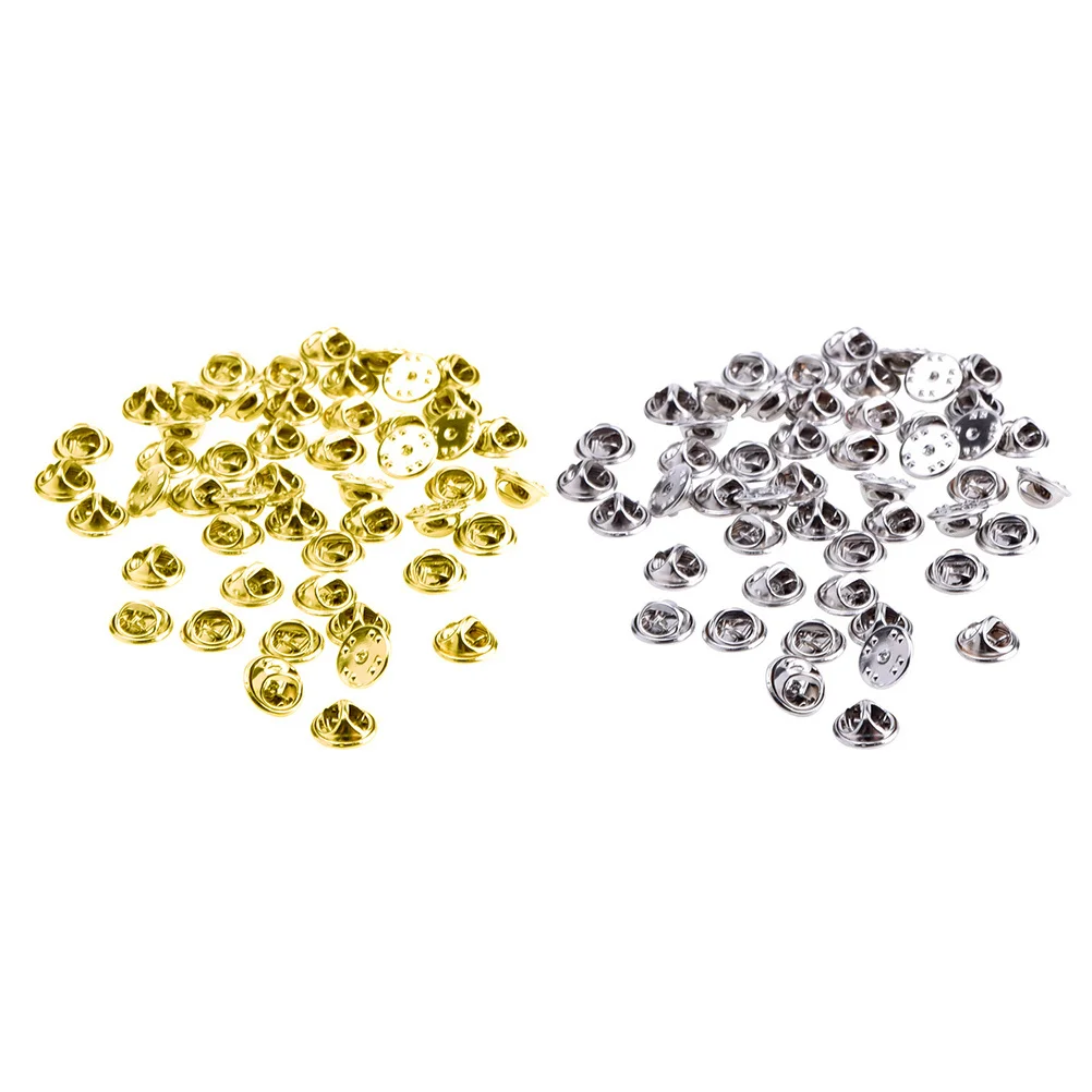 

200Pcs Brass Clutch Badge Pin Backs Replacement Metal Grip for Small Pins Lapel Tie Tacks Insignia Clutches