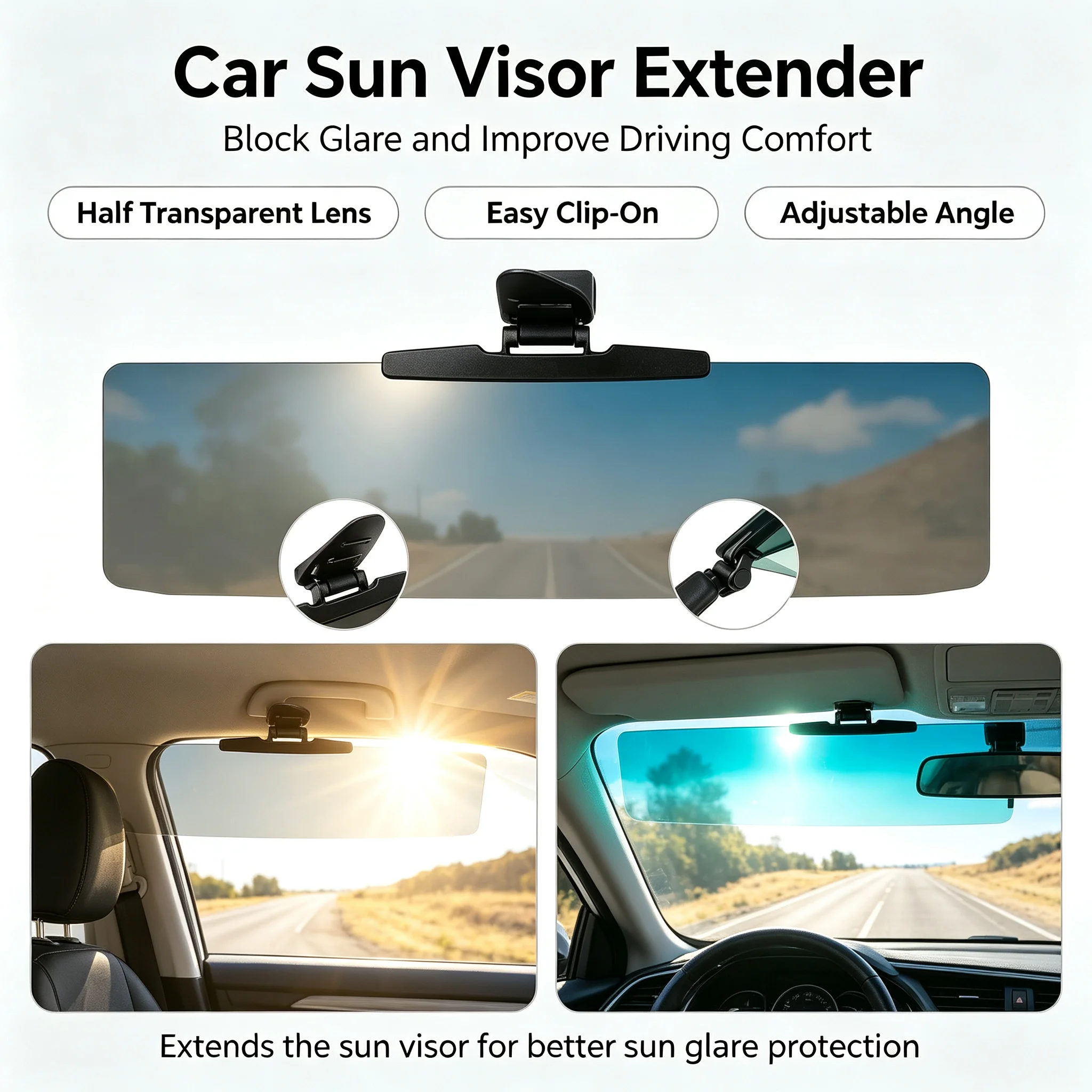 Suction Cup Sun Visor for Electric Tricycle Car Windshield Sun Shade Anti-Glare Shield for Electric Four-Wheel Vehicles