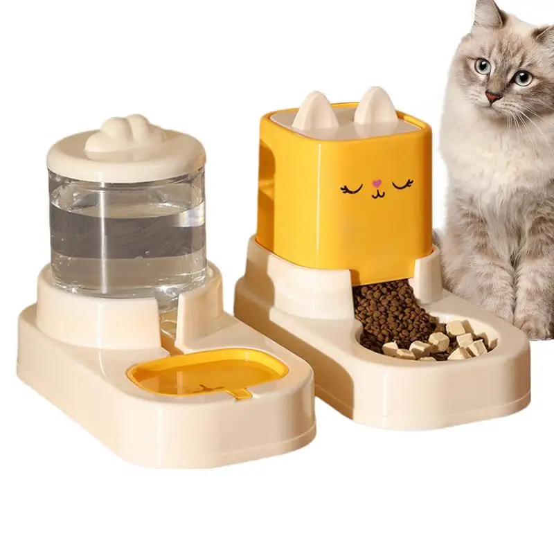 Automatic Cat Feeder And Water Auto Fill Cat Water Bowl Anti Slip Automatic Pet Waterer Dispenser For Cat Kitten Home Pet Supply