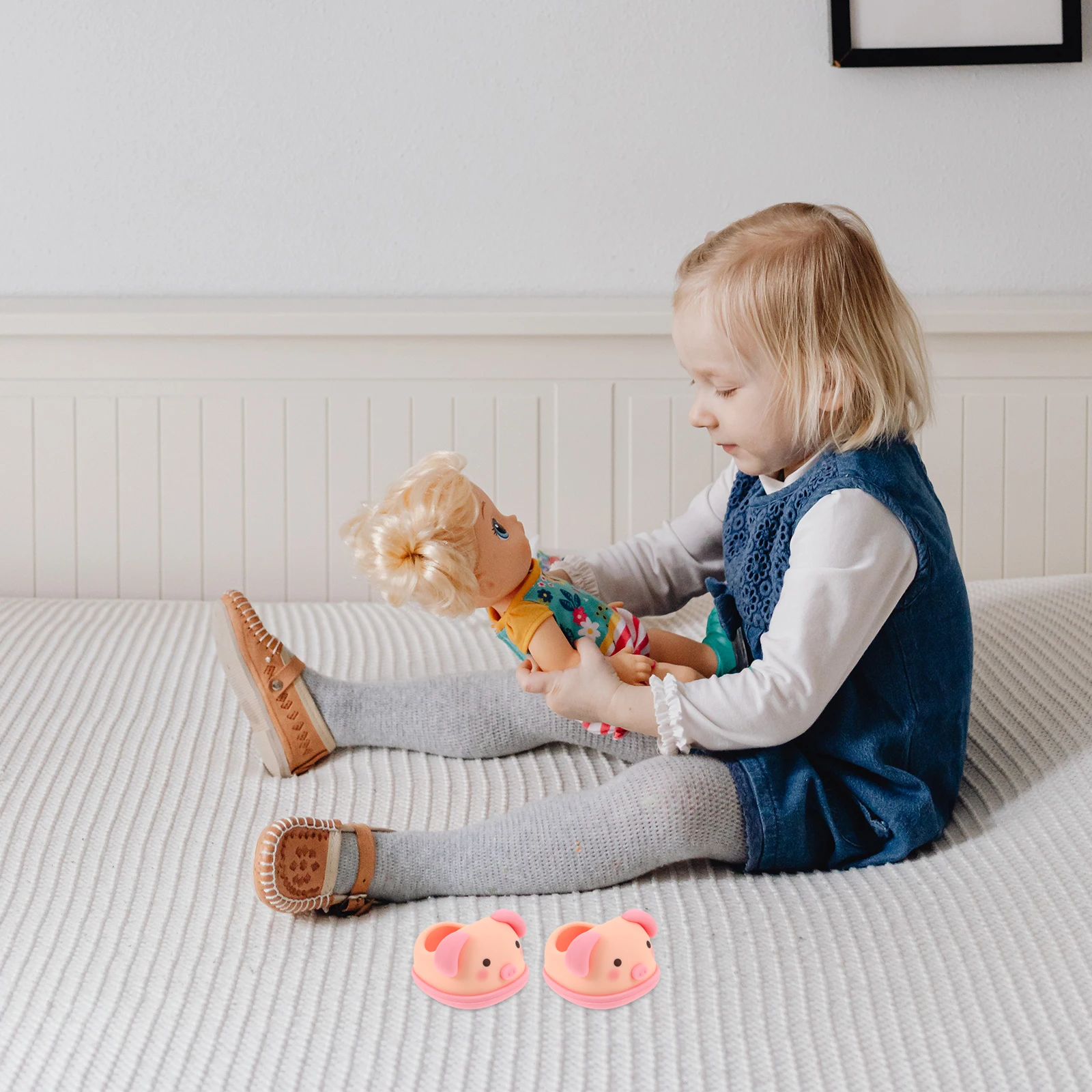 

Baby Shoes Accessories Dress Mini Decor Babydoll Outfits Miniature Dressup Dollhouse for