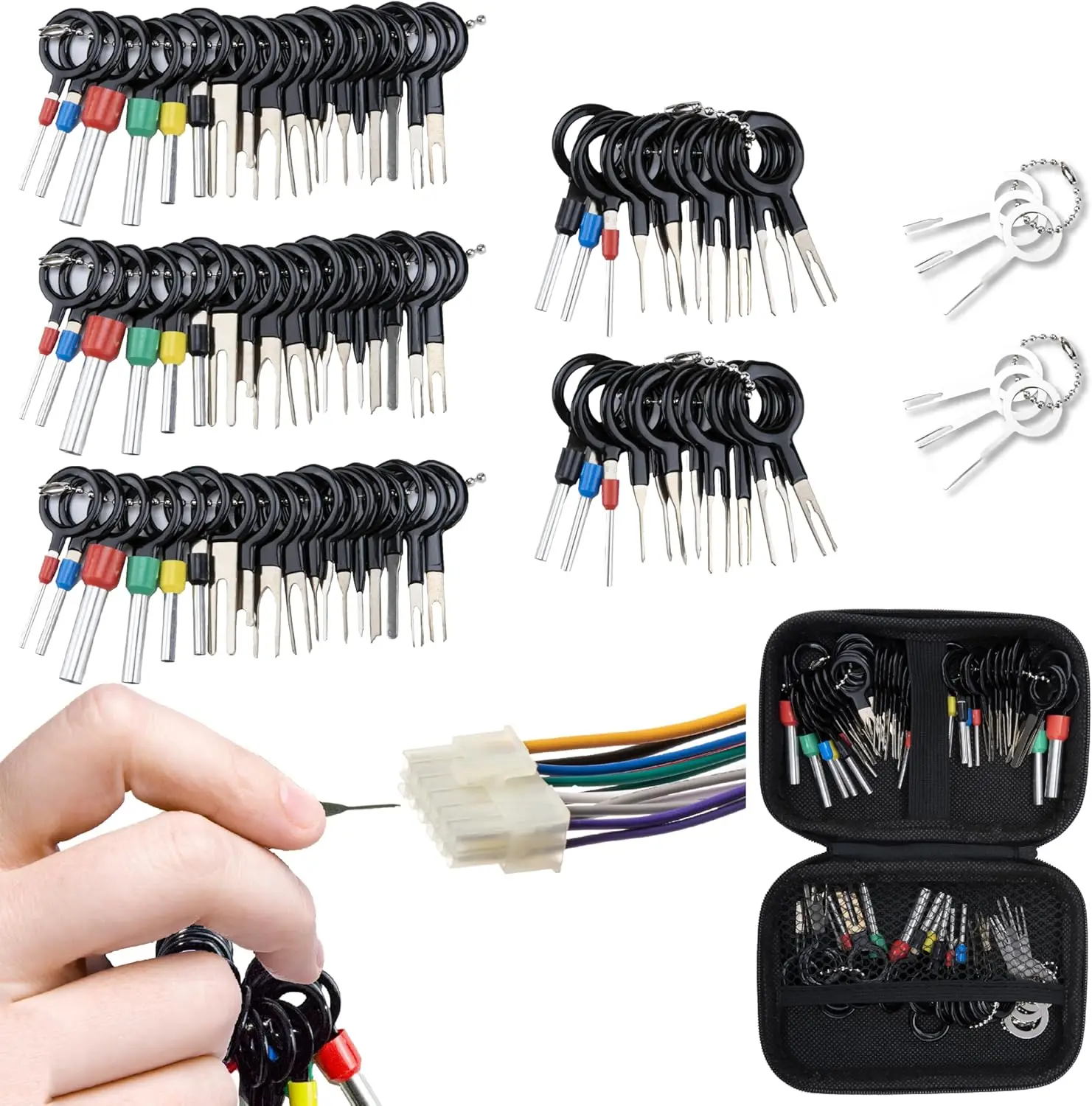 82-Piece Terminal Removal Tool Kit, Depinning Tool Set for Automotive & Home Wiring Connectors