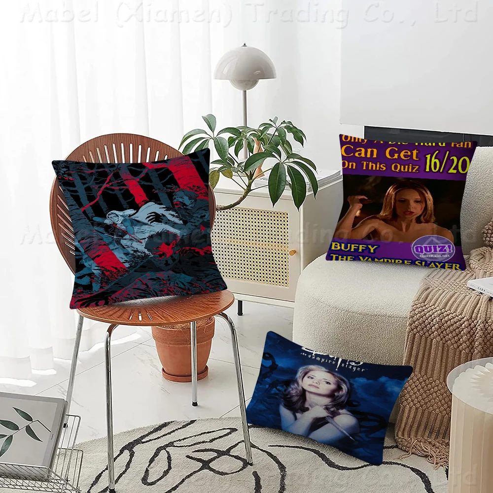 Buffy The Vampire Slayer Pillow Covers Cartoon Sofa Decorative Home Double-sided Printing Short Plush Cute Cushion Cover