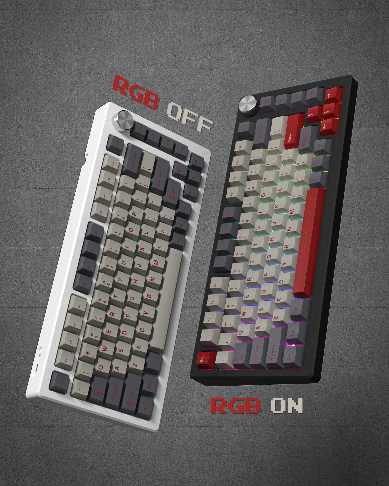 

138 Keys Retro Dark Grey Red PBT Keycap Double Shot Cherry Profile Key caps for Cherry MX Switches Mechanical Gamer Keyboard