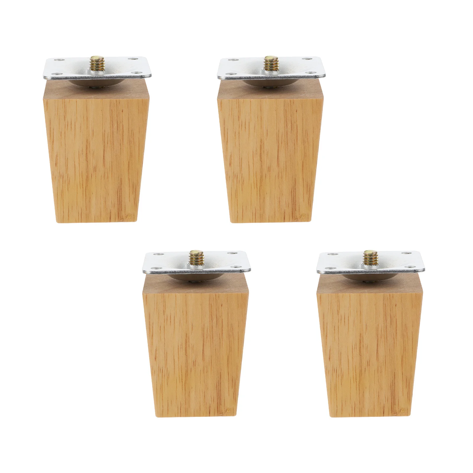 4 Stück Holzmöbelbeine, natürliche Farbe, Massivholzmaterial, Sofa, Bett, Tisch, Stuhl, Stützfüße, höhenverstellbar, Heimdekoration