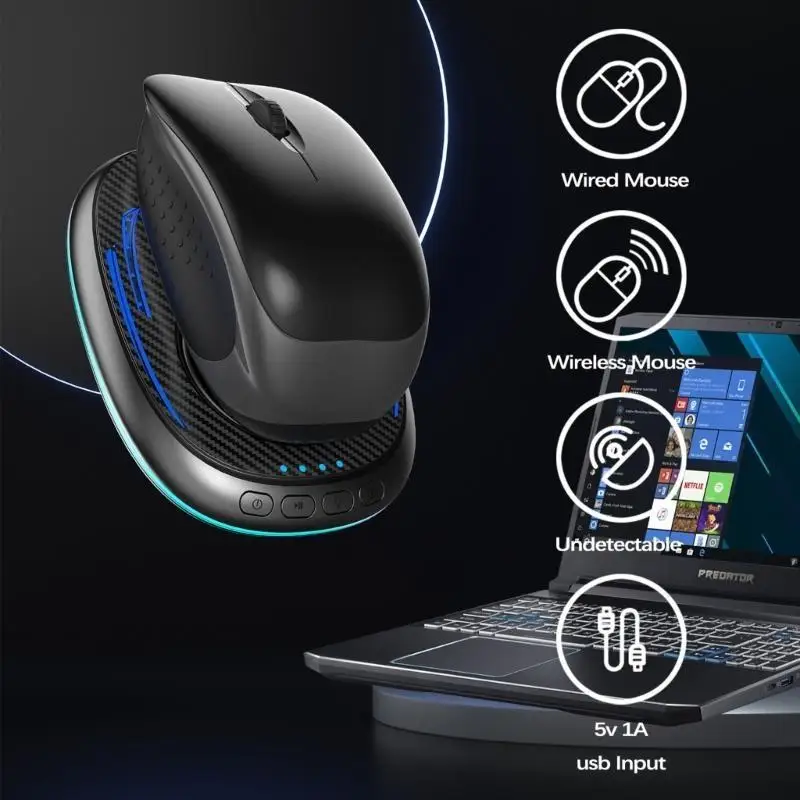 

652F Симулятор движения мыши мыши Mouse Mouse Mouse Mover Friver с 7 RGB