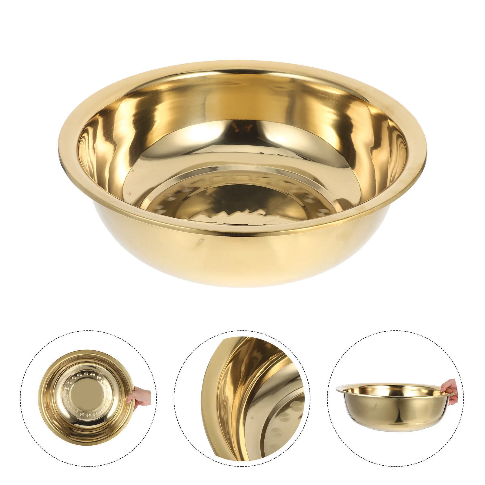 

Thickened Stainless Bucket For Cleaning Basin Durable Kitchen Vegetable Wash Bathroom Face Laundry Tub Metal Mixing Bowl