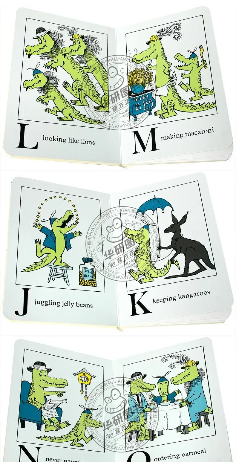 Alligators All Around Board Book, Children's books aged 2 3 4 5, English Letter learning picture books, 9780062668073