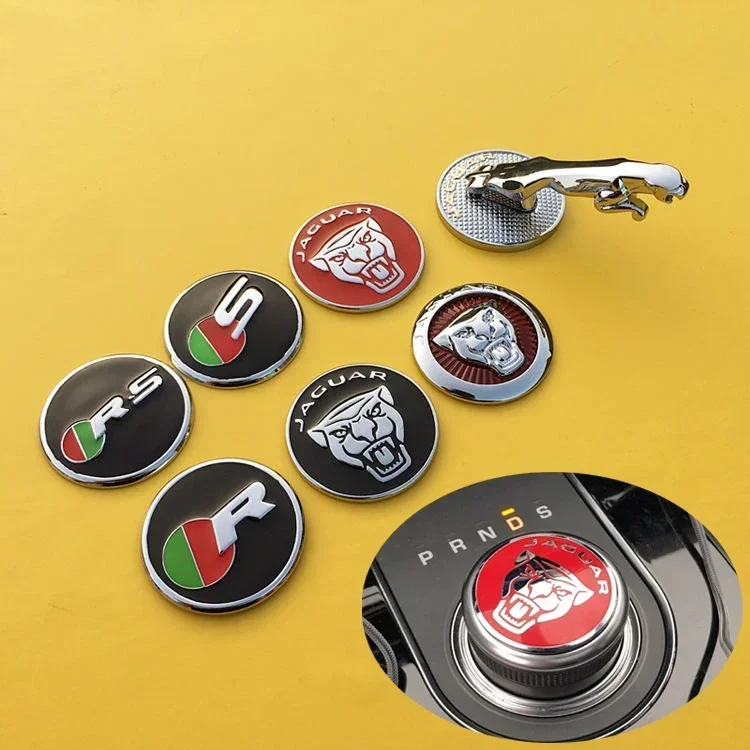 42MM Car Gear Shift Center Logo Sticker for Jaguar S-Type XF XE X Type F-pace XJ E-pace F-type I-pace Xe XJL XK XEL XFL XJS XJ6