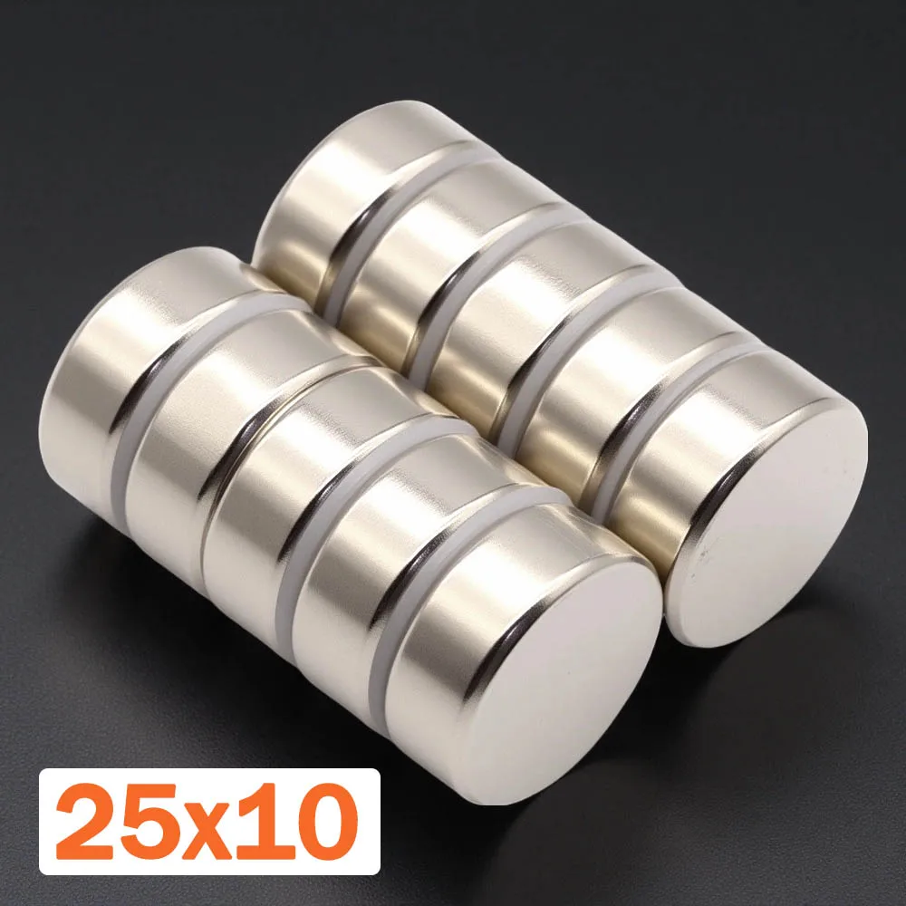 25x10mm Super Strong Magnet N35 Round Magnetic NdFeB Neodymium Magnet Powerful Disc imanes Refrigerator Magnets