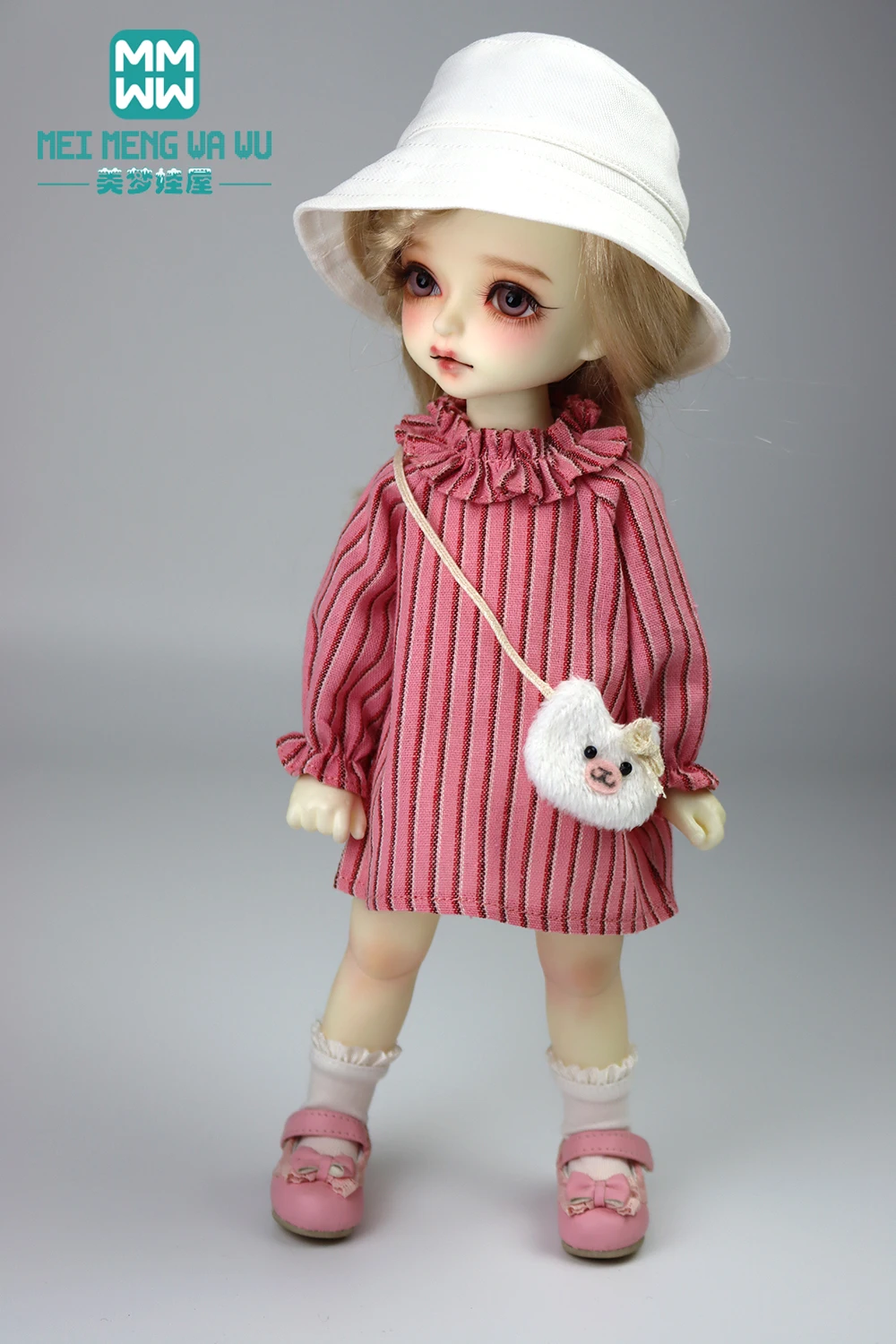 Fit 30cm 1/6 BJD YOSD MYOU Doll  Toys Doll clothes Fashionable pile neck A-line skirt