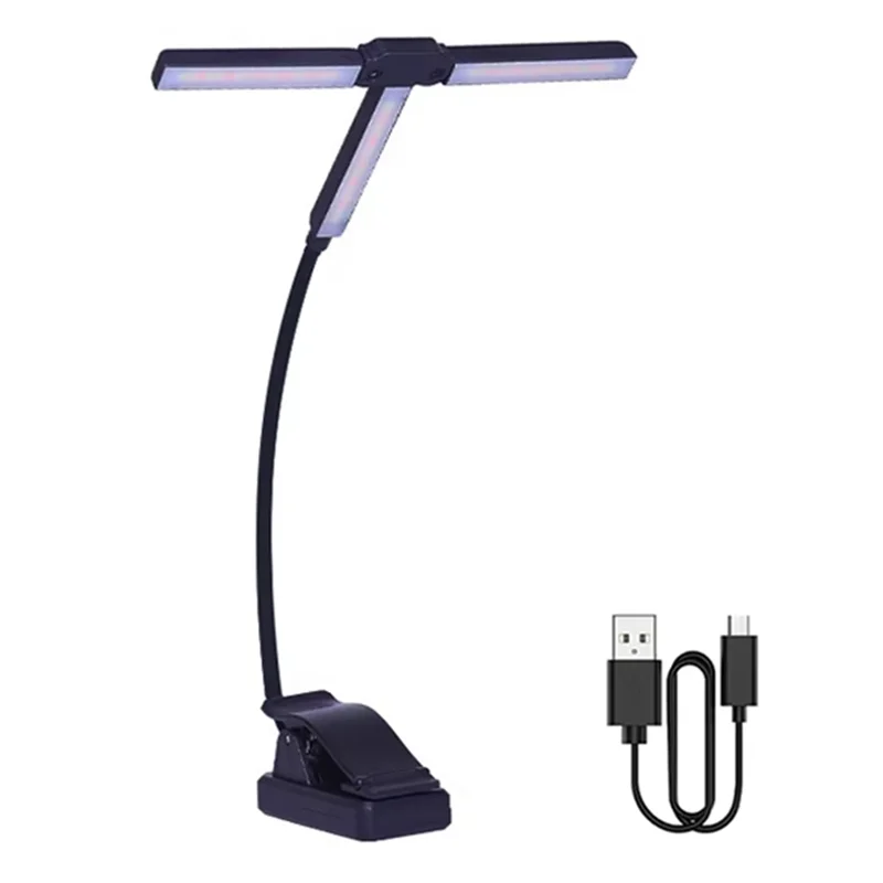 ABRB-Tri-Head LED Clip-On Book Light Augenpflege-Leselampe für Schlafzimmer, verstellbares Nachtlicht