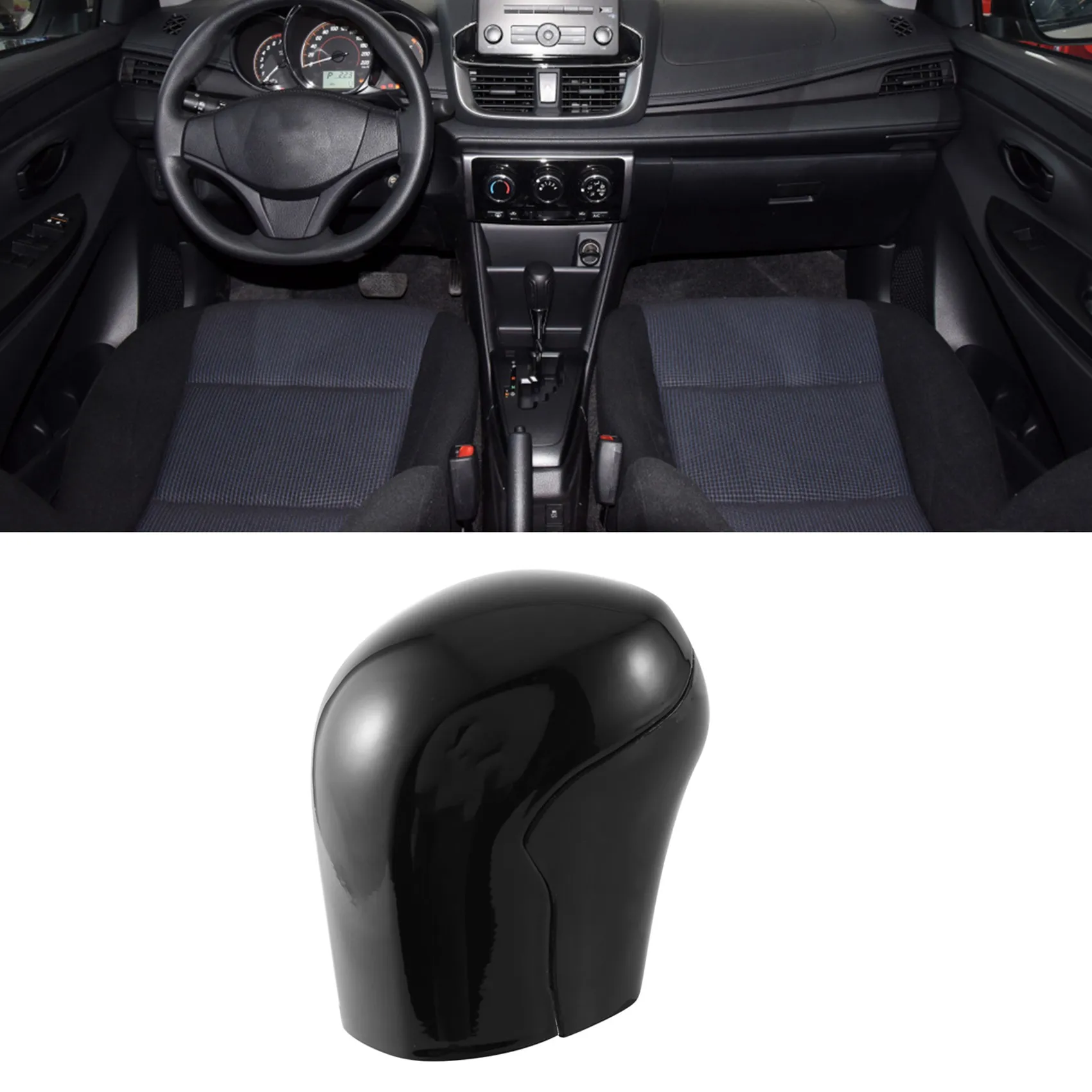 Car Gear Lever Knob Cover Shift Head Shift Cover Suitable for Toyota Yaris 2019 2020 2021 Piano Black